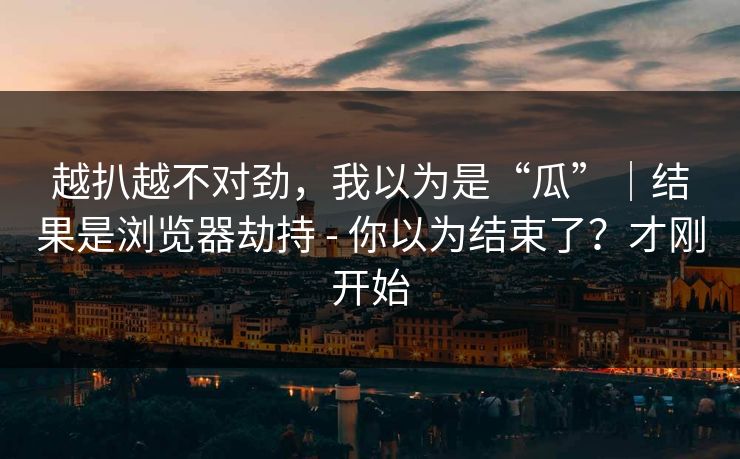 越扒越不对劲，我以为是“瓜”｜结果是浏览器劫持 - 你以为结束了？才刚开始  第1张