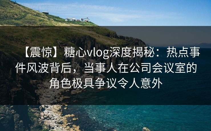 【震惊】糖心vlog深度揭秘：热点事件风波背后，当事人在公司会议室的角色极具争议令人意外